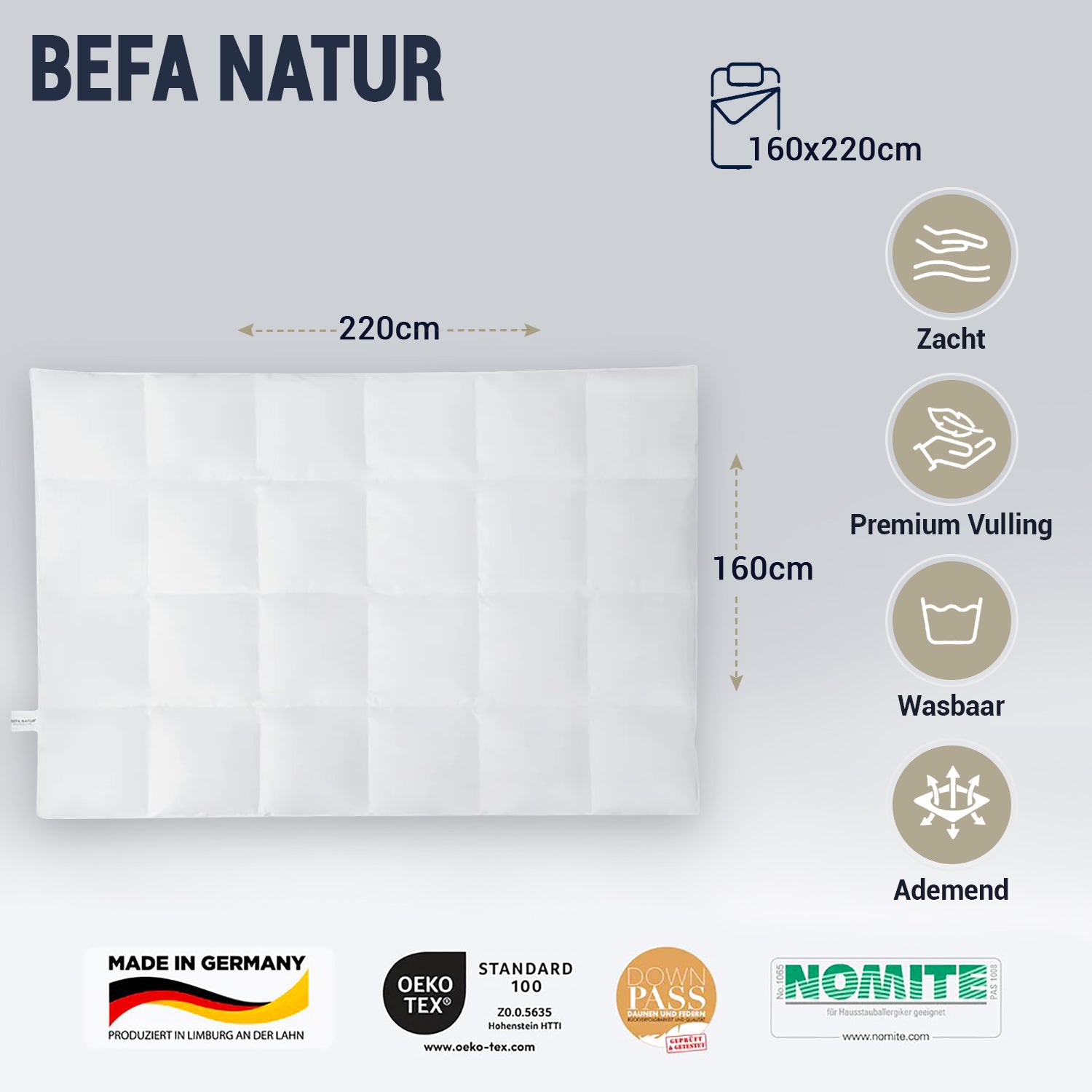 Befa Natur 90% Donzen Dekbed Zomer